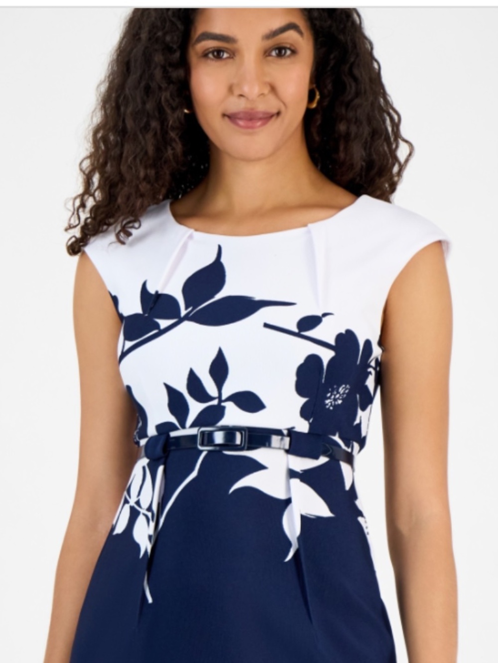Connected Women's Scuba-Crepe Cap-Sleeve Sheath Dress - Nvy Size 8 NWT - Picture 4 of 6